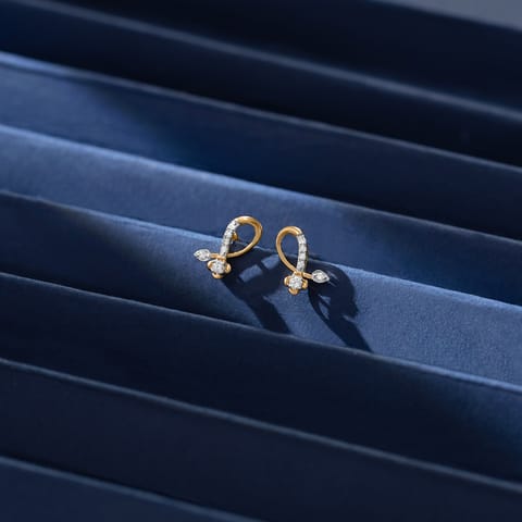 Flora Twist Diamond Stud Earrings