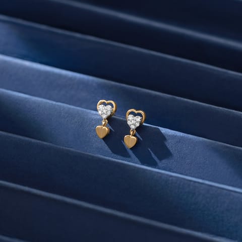 Dual Love Diamond Drop Earrings