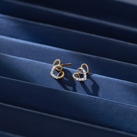 Twin Heart Diamond Stud Earrings Twin Heart Diamond Stud Earrings