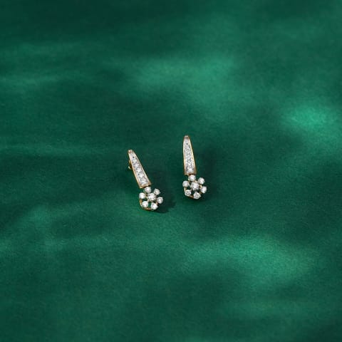 Linear Flora Diamond Drop Earrings Linear Flora Diamond Drop Earrings