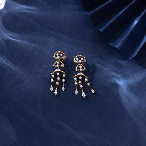Empress Curtain Diamond Drop Earrings
