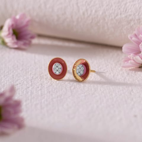 Pink Impression Diamond Stud Earrings Pink Impression Diamond Stud Earrings
