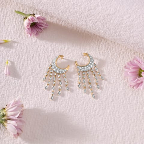 Linear Poise Diamond Drop Earrings