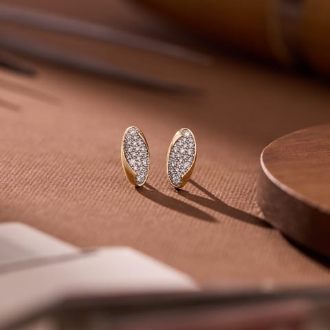 Oval Pav�iamond Stud Earrings
