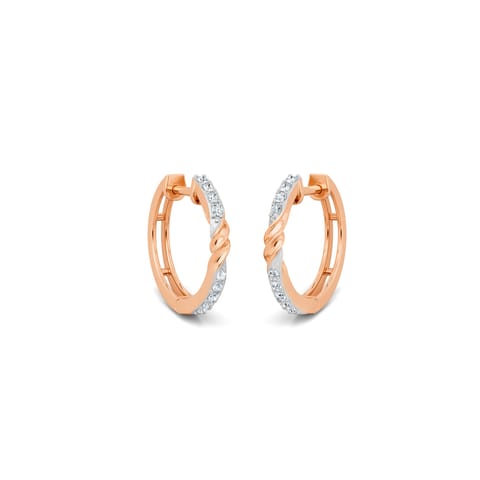Spiral Twist Diamond Hoop Earrings Spiral Twist Diamond Hoop Earrings