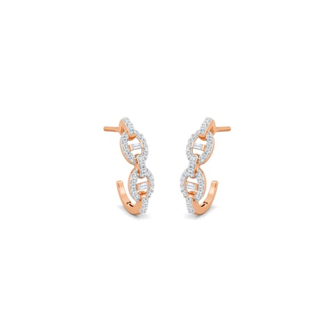Cuban Spark Diamond Hoop Earrings