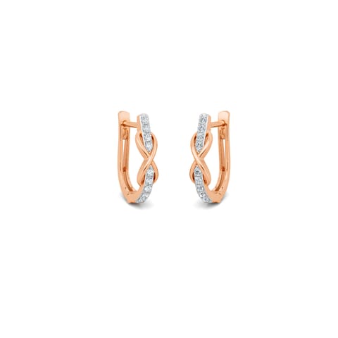 Crossover Knot Diamond Hoop Earrings