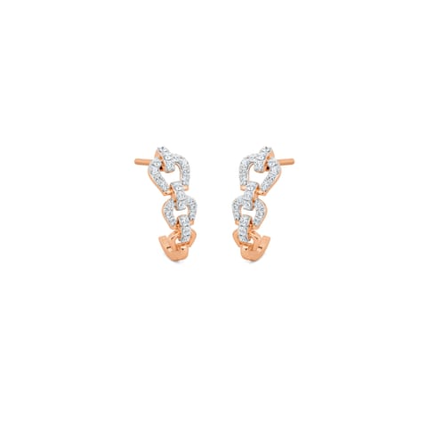 Curb Link Diamond Hoop Earrings Curb Link Diamond Hoop Earrings