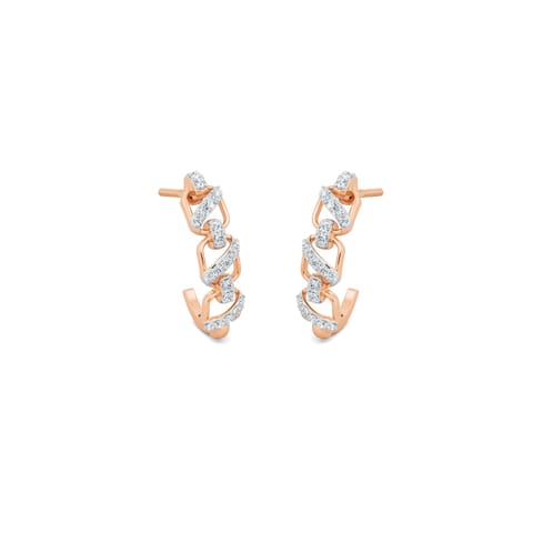 Slash Link Diamond Hoop Earrings Slash Link Diamond Hoop Earrings