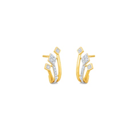 Tri-Strand Diamond Hoop Earrings