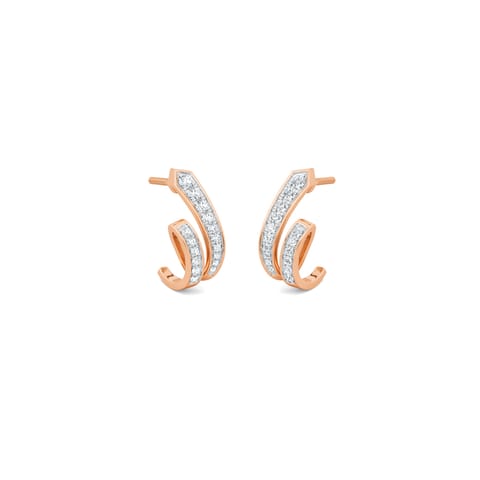 Parallel Spiral Diamond Hoop Earrings Parallel Spiral Diamond Hoop Earrings