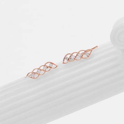 Rope Twisted Diamond Ear Cuffs