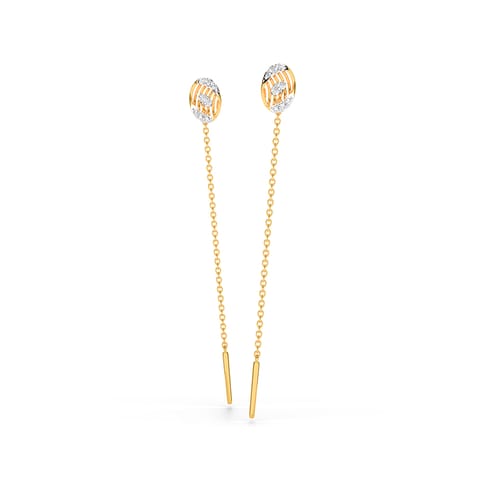Ovaline Diamond Sui Dhaga Earring