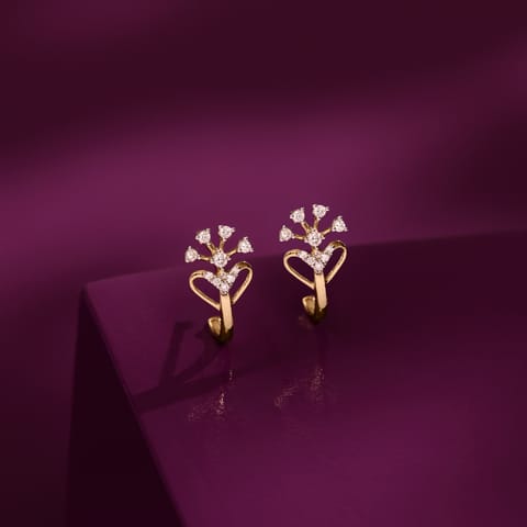 Heart Meridian Diamond Hoop Earrings