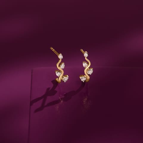Floating Horizon Diamond Hoop Earrings