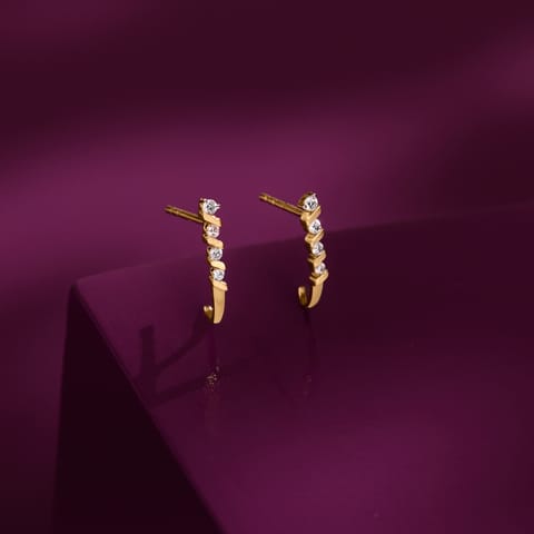 Classic Linear Diamond Hoop Earrings Classic Linear Diamond Hoop Earrings