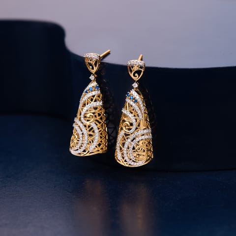Elongated Swirl Gemstone Drop Earrings Elongated Swirl Gemstone Drop Earrings