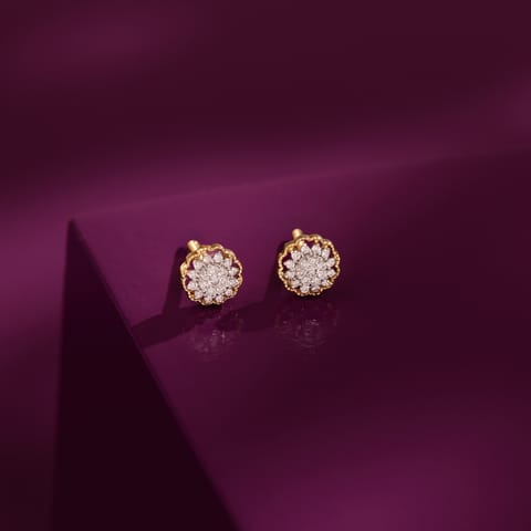 Gleaming Orbit Diamond Stud Earrings