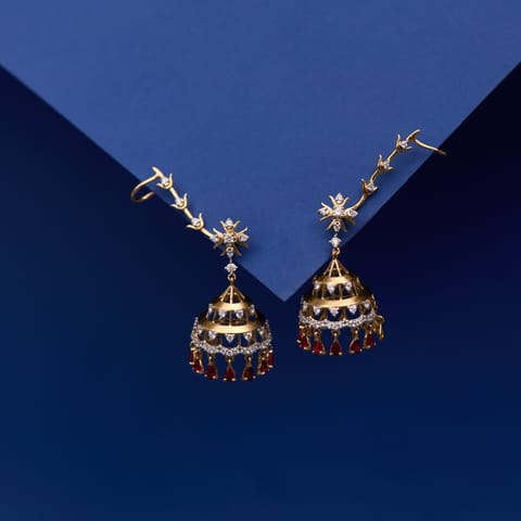 Inlaid Gemstone Jhumkas Inlaid Gemstone Jhumkas