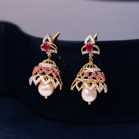 Intricate Gemstone Jhumkas Intricate Gemstone Jhumkas