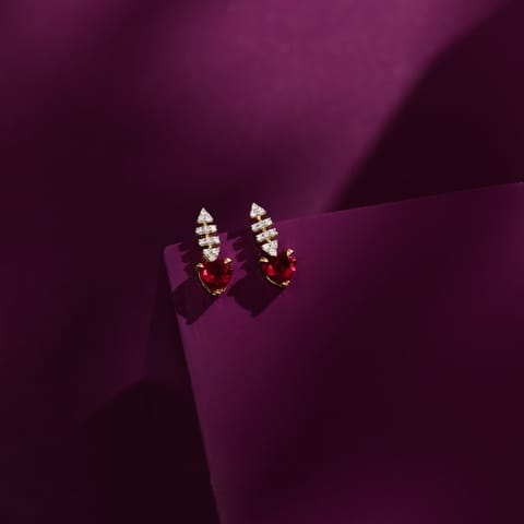 Heart Streaks Gemstone Drop Earrings