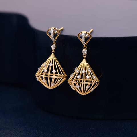 Radiating Dome Diamond Drop Earrings Radiating Dome Diamond Drop Earrings