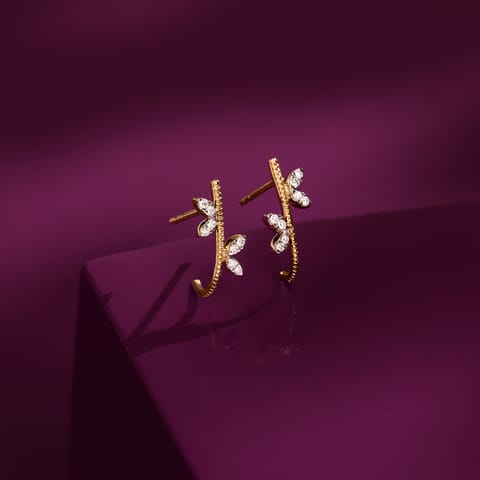 Minimal Diamond Hoop Earrings