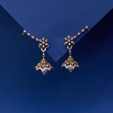 Modern Peals Gemstone Jhumkas Modern Peals Gemstone Jhumkas