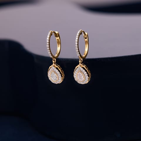 Iris Pear Diamond Drop Earrings