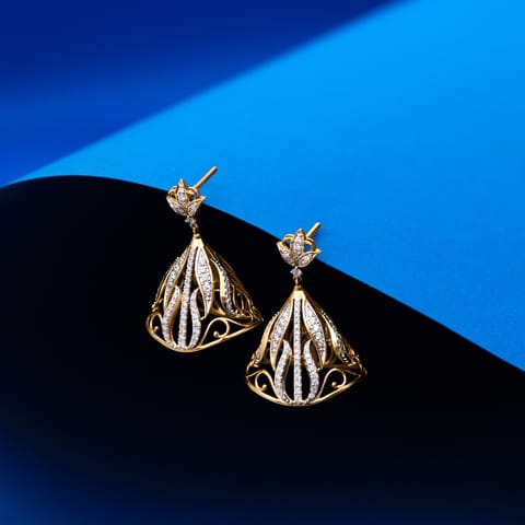 Dramatic Waves Diamond Jhumkas Dramatic Waves Diamond Jhumkas