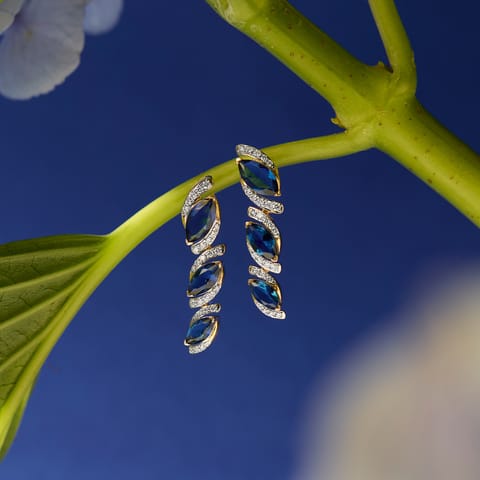 Intertwined Swirl Gemstone Drop Earrings Intertwined Swirl Gemstone Drop Earrings