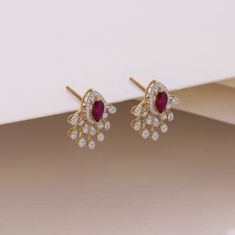 Fiery Rays Gemstone Stud Earrings