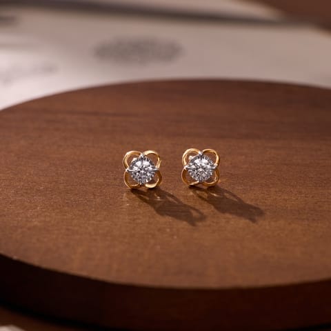 Solenne Diamond Stud Earrings