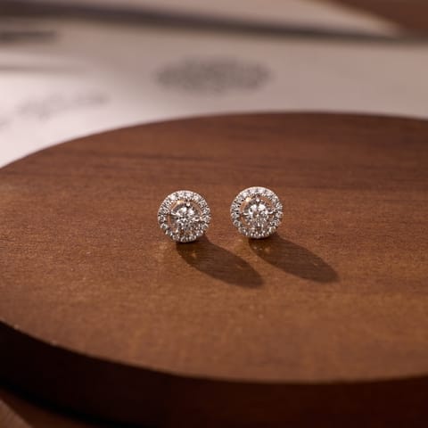 Sparkling Sphere Diamond Stud Earrings
