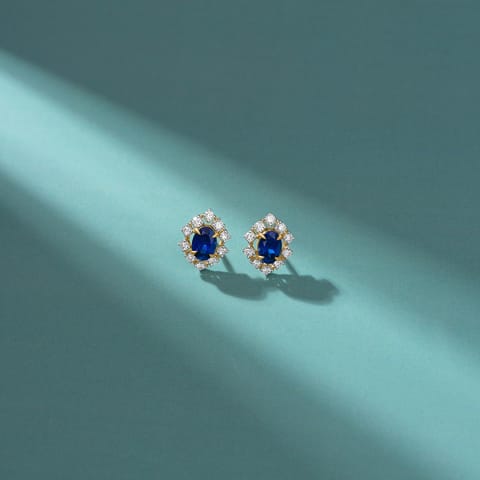 Starlight Blue Gemstone Stud Earrings