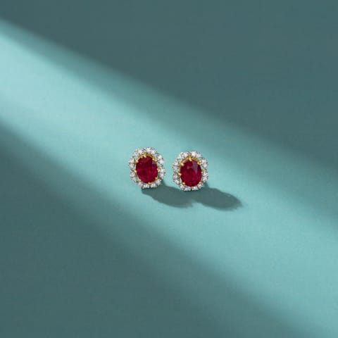 Eternal Red Gemstone Stud Earrings