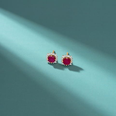 Duchess Red Gemstone Stud Earrings