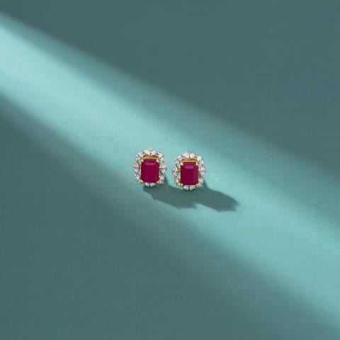 Crimson Glory Gemstone Stud Earrings