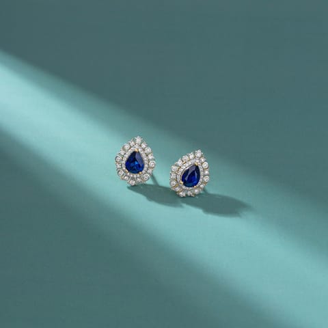Vectra Drop Gemstone Stud Earrings