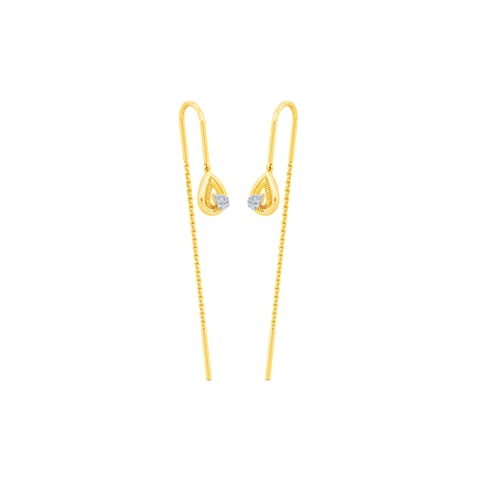 Vintage Pear Diamond Sui Dhaga Earrings