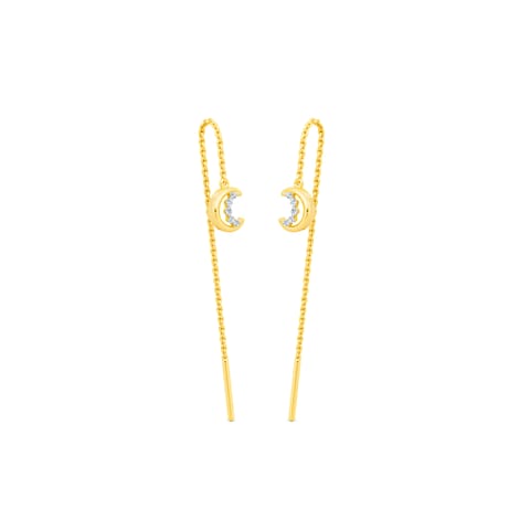 Crescent Diamond Sui Dhaga Earrings Crescent Diamond Sui Dhaga Earrings