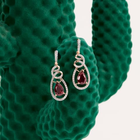 Swirling Scarlet Gemstone Drop Earrings Swirling Scarlet Gemstone Drop Earrings