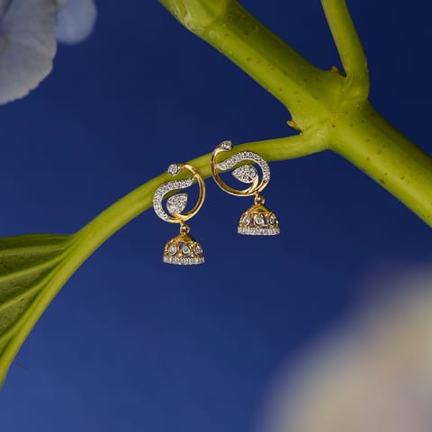 Paisley Allure Diamond Jhumkas