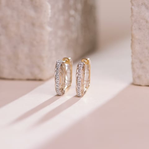 Linear Brilliance Diamond Hoop Earrings Linear Brilliance Diamond Hoop Earrings