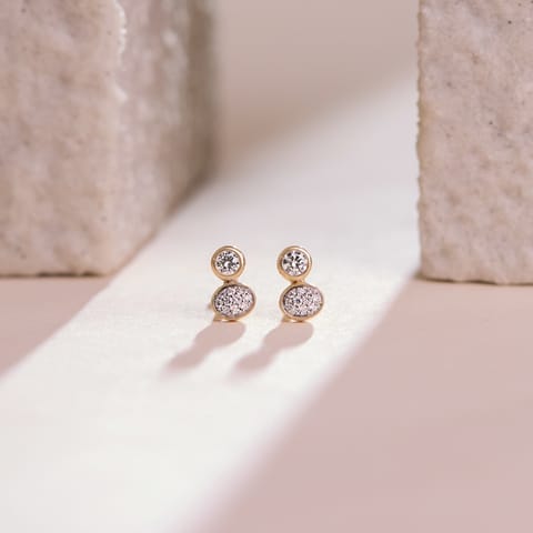 Dual Circle Diamond Stud Earrings Dual Circle Diamond Stud Earrings