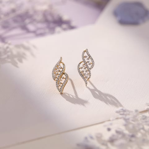 Meandering Spark Diamond Studs Earrings