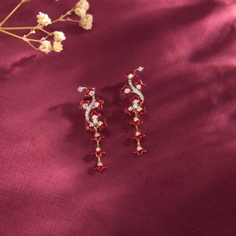 Scarlet Fleur Diamond Drop Earrings