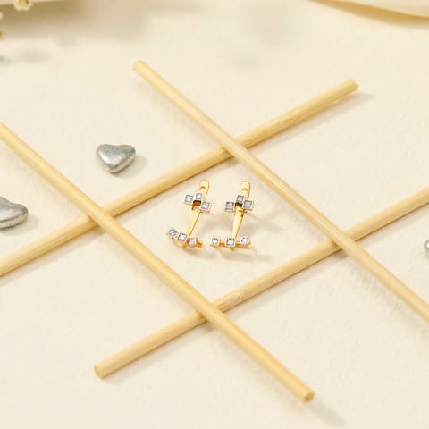 Checks Diamond Stud Earrings