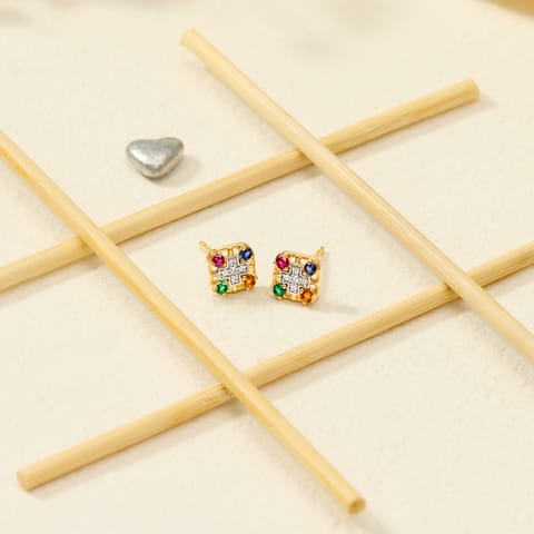 Ludo Gemstone Stud Earrings