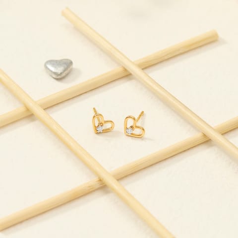 Hearts Diamond Stud Earrings